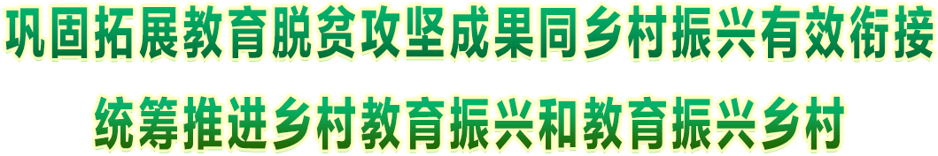 巩固拓展教育脱贫攻坚成果同乡村振兴有效衔接 统筹推进乡村教育振兴和教育振兴乡村